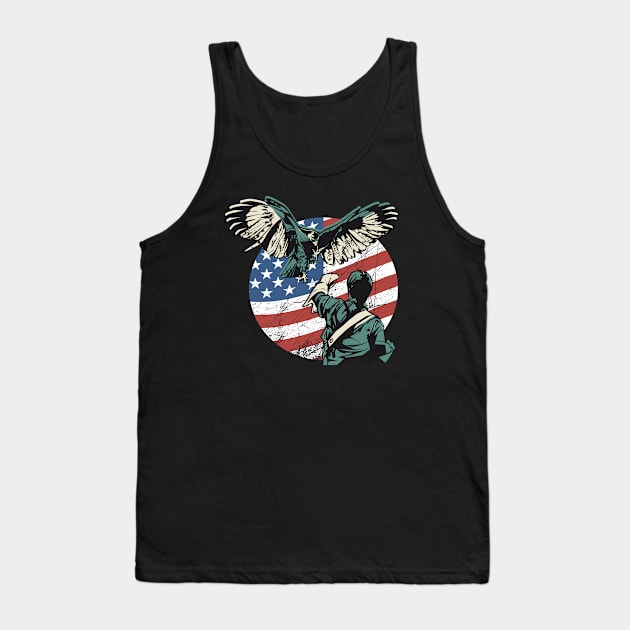 Falconry USA American Flag Tank Top by Ramadangonim